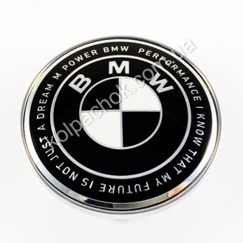 Колпачок на диски BMW M 50 Year Anniversary черно-белый (62-68мм) Колпачок на диски BMW M 50 Year Anniversary черно-белый (62-68мм)
