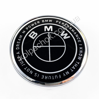 Ковпачок на диски BMW M 50 Year Anniversary чорний (62-68мм) Ковпачок на диски BMW M 50 Year Anniversary чорний (62-68мм)