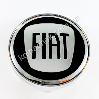 Колпачок на диски Fiat черный/хром лого (60мм) Колпачок на диски Fiat черный/хром лого (60мм)