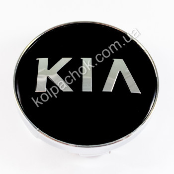Колпачок на диски KIA черный/хром лого (60мм) Колпачок на диски KIA черный/хром лого (60мм)