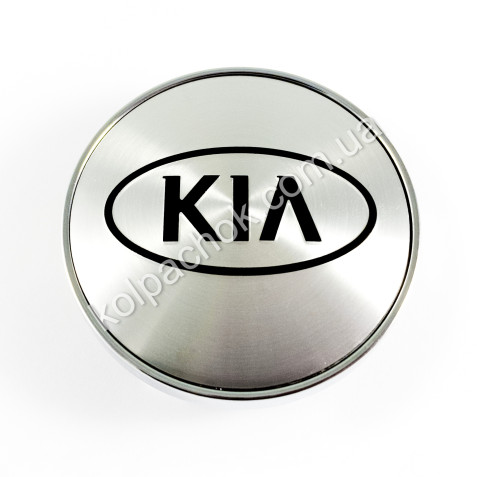 Колпачок на диски KIA серебро/черный лого (60мм)