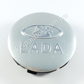 Колпачок на диски Lada серебро/хром лого (56мм) 