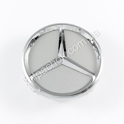 Ковпачок на диски Mercedes-Benz срібло/хром лого (62мм)
