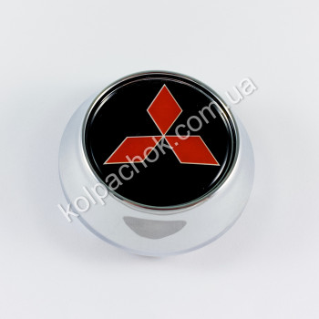 Колпачок на диски Mitsubishi конус/хром (59-65мм) Колпачок на диски Mitsubishi конус/хром (59-65мм)