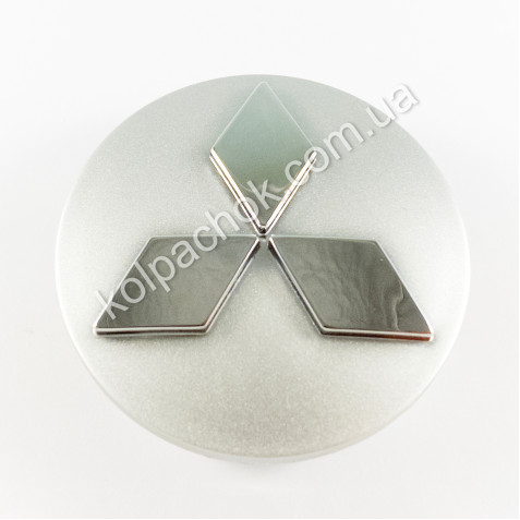 Ковпачок на диски Mitsubishi срібло/хром логотип MN103370 (60мм)