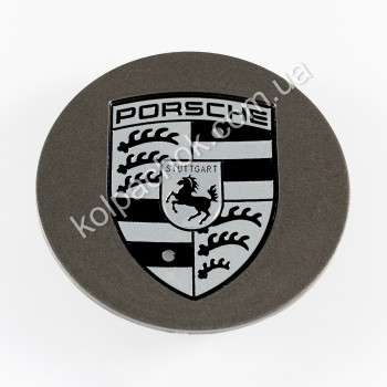 Ковпачок на диски Porsche графіт/сірий лого 7PP601150A (76мм) Ковпачок на диски Porsche графіт/сірий лого 7PP601150A (76мм)