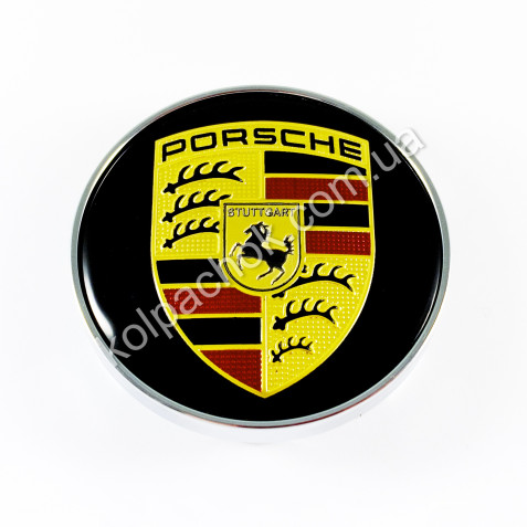 Колпачок на диски Porsche черный/хром кант (56-60мм)