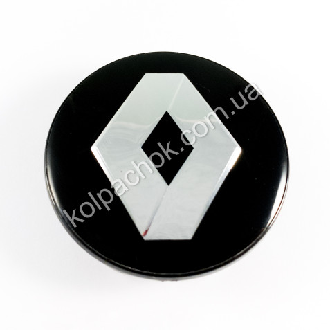 Колпачок на диски Renault черный/хром лого (46-59мм)