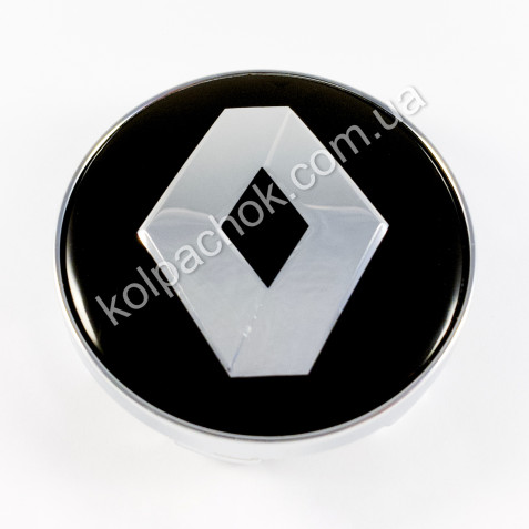 Колпачок на диски Renault черный/хром лого (60мм)