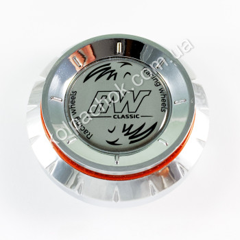 Колпачок на диски RW хром конус/серый лого 960K64 (57-64мм)