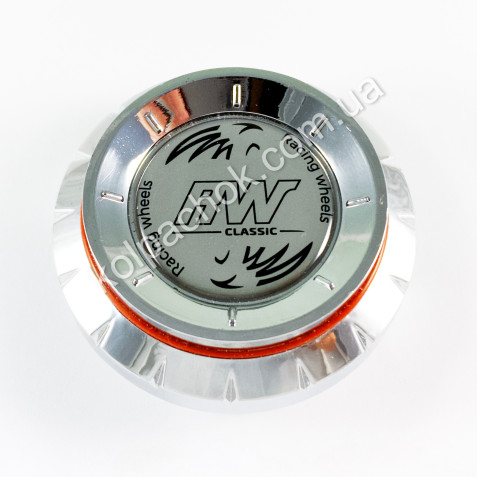 Ковпачок на диски RW хром конус/сірий лого 960K64 (57-64мм)