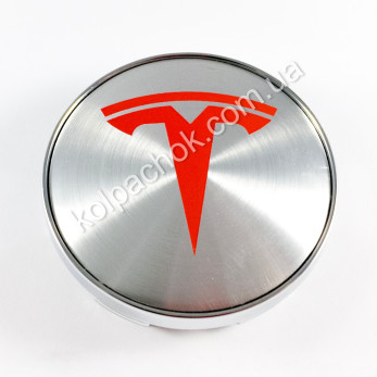 Колпачок на диски Tesla серебро/красный лого (60мм) Колпачок на диски Tesla серебро/красный лого (60мм)
