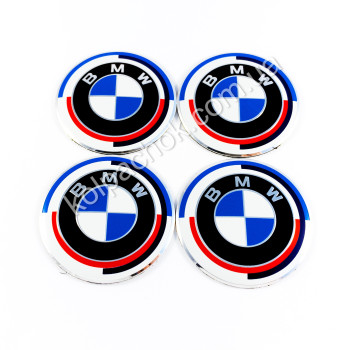 Наклейки для колпачков на диски BMW M 50 Year Anniversary (56мм)