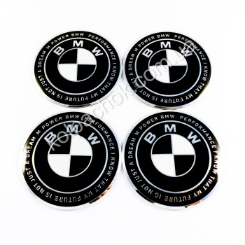 Наклейки для колпачков на диски BMW M 50 Year Anniversary черно-белые (65мм) Наклейки для колпачков на диски BMW M 50 Year Anniversary черно-белые (65мм)