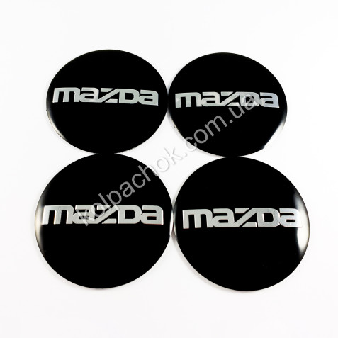Наклейки для ковпачків на диски Mazda напис (56мм)
