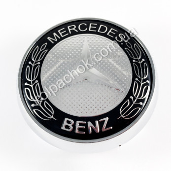 Колпачок Mercedes-Benz черный кант для дисков Volvo (64мм) Колпачок Mercedes-Benz черный кант для дисков Volvo (64мм)