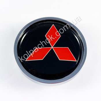 Ковпачок Mitsubishi чорний/червоний лого (45-51мм) Ковпачок Mitsubishi чорний/червоний лого (45-51мм)