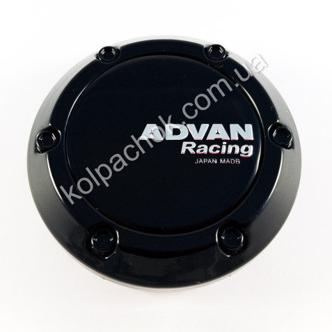 Колпачок на диски Advan Racing конус/болты/черный лого (62-66мм)
