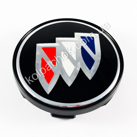 Ковпачок на диски Buick чорний/кольоровий лого (60мм)
