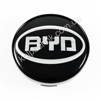 Ковпачок на диски BYD чорний/хром лого (64-69мм) Ковпачок на диски BYD чорний/хром лого (64-69мм)