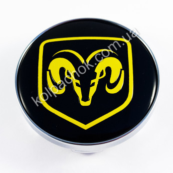 Колпачок на диски Dodge черный/желтый лого (59мм)