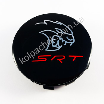 Ковпачок на диски Dodge SRT чорний/хром лого (56мм)