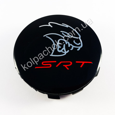 Ковпачок на диски Dodge SRT чорний/хром лого (56мм)