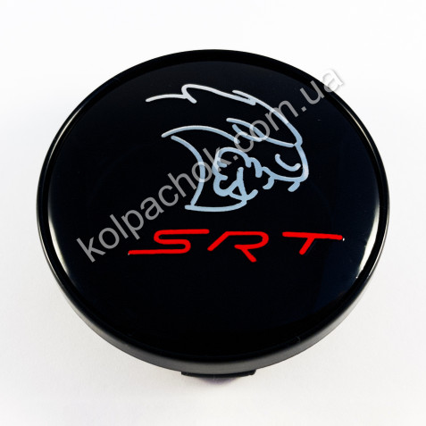 Ковпачок на диски Dodge SRT чорний/хром лого (60мм)