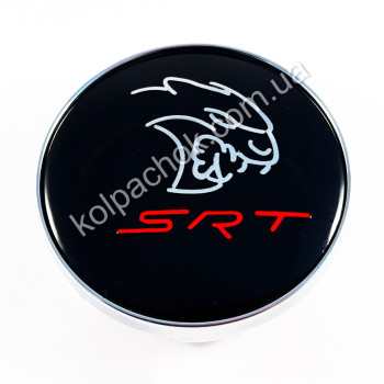 Ковпачок на диски Dodge SRT чорний/хром лого (59мм)