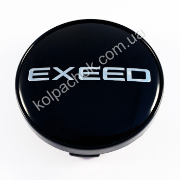 Колпачок на диски Exeed черный/хром лого (60мм) Колпачок на диски Exeed черный/хром лого (60мм)