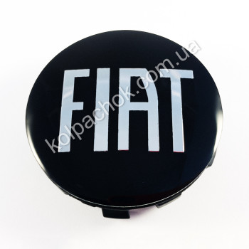 Ковпачок на диски Fiat чорний/хром лого (56мм)