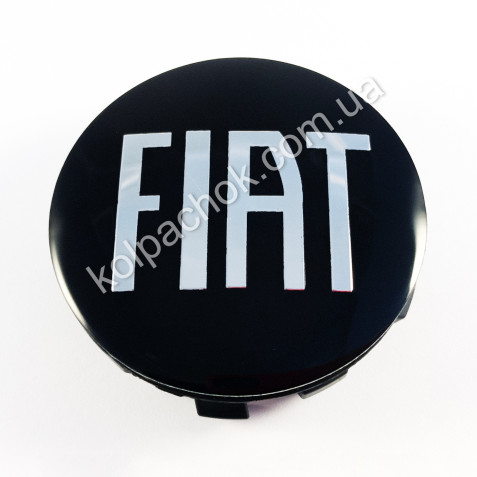 Ковпачок на диски Fiat чорний/хром лого (56мм)