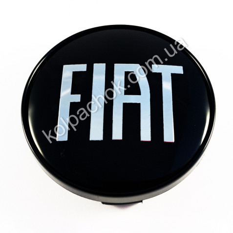 Ковпачок на диски Fiat чорний/хром лого/2 (60мм)