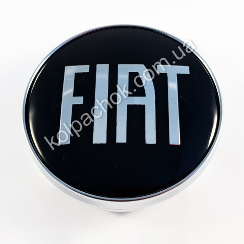 Ковпачок на диски Fiat чорний/хром лого (59мм)