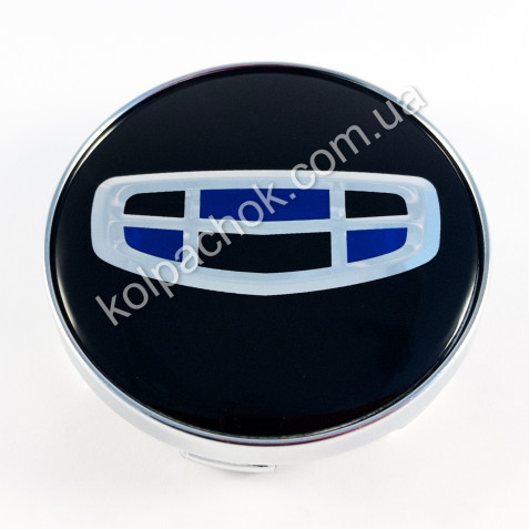 Ковпачок на диски Geely синій лого / 2 (59мм)