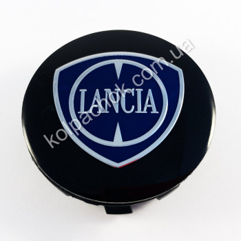 Ковпачок на диски Lancia чорний/синій лого (56мм)