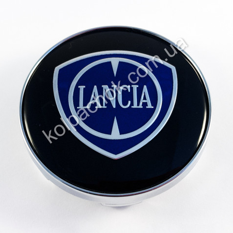 Ковпачок на диски Lancia чорний/синій лого (59мм)