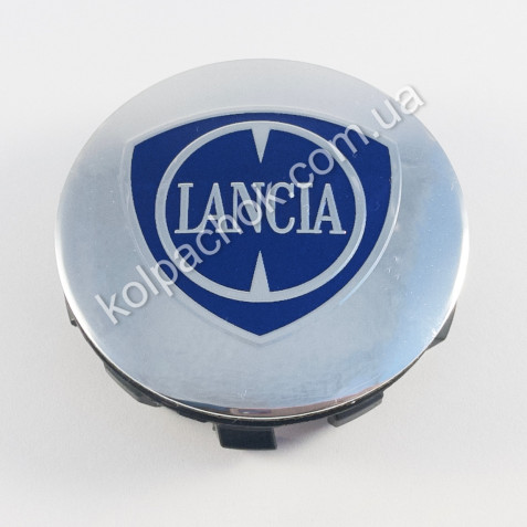 Ковпачок на диски Lancia хром/синій лого (56мм)