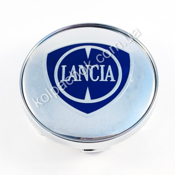 Колпачок на диски Lancia хром/синий лого (60мм) Колпачок на диски Lancia хром/синий лого (60мм)