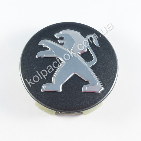 Ковпачок на диски Peugeot 9672558477 графіт/хром лого (60мм)