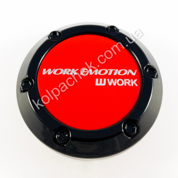 Ковпачок на диски Work Emotion конус/болти/червоний лого (62-66мм) Ковпачок на диски Work Emotion конус/болти/червоний лого (62-66мм)