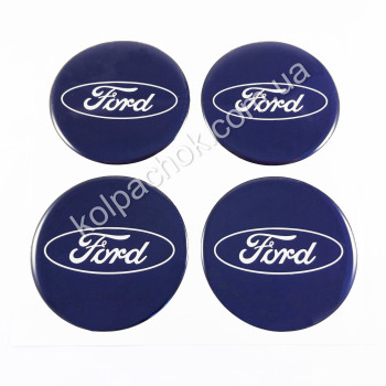 Наклейки для колпачков на диски Ford синие/белый лого (70мм) Наклейки для колпачков на диски Ford синие/белый лого (70мм)