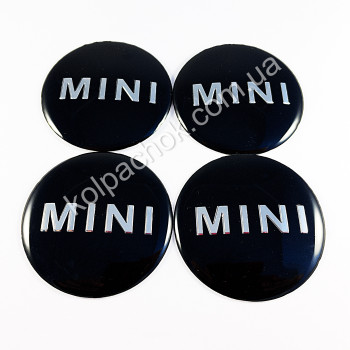 Наклейки для ковпачків на диски MINI чорні (52мм)