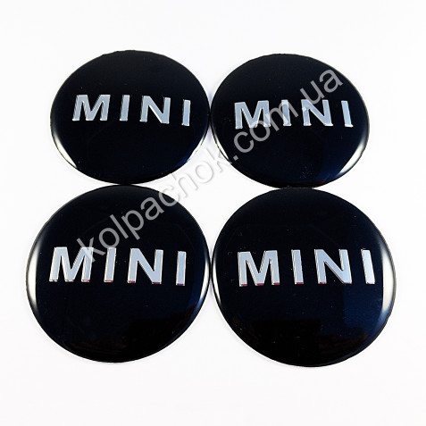 Наклейки для ковпачків на диски MINI чорні (52мм)