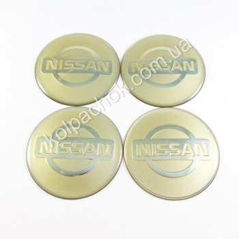 Наклейки для ковпачків на диски Nissan золото/хром лого (65мм) Наклейки для ковпачків на диски Nissan золото/хром лого (65мм)