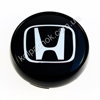 Ковпачок Honda чорний/хром логотип/чорний кант для дисків Rial Alutec N32 (64мм)