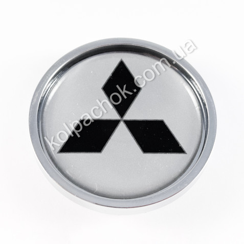 Ковпачок Mitsubishi срібло/чорний лого (45-51мм)