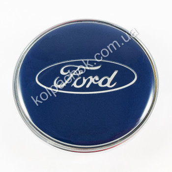 Ковпачок на диски Ford хром/синій лого (65-68мм) Ковпачок на диски Ford хром/синій лого (65-68мм)