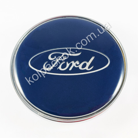 Ковпачок на диски Ford хром/синій лого (62-68мм)