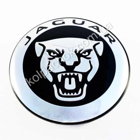Ковпачок на диски Jaguar C2D32292/8W93-1A096-AE чорний лого (58мм)